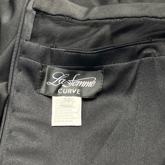 La Femme 29049 Off the Shoulder Sheer Neckline Gown - Picture 9 of 11